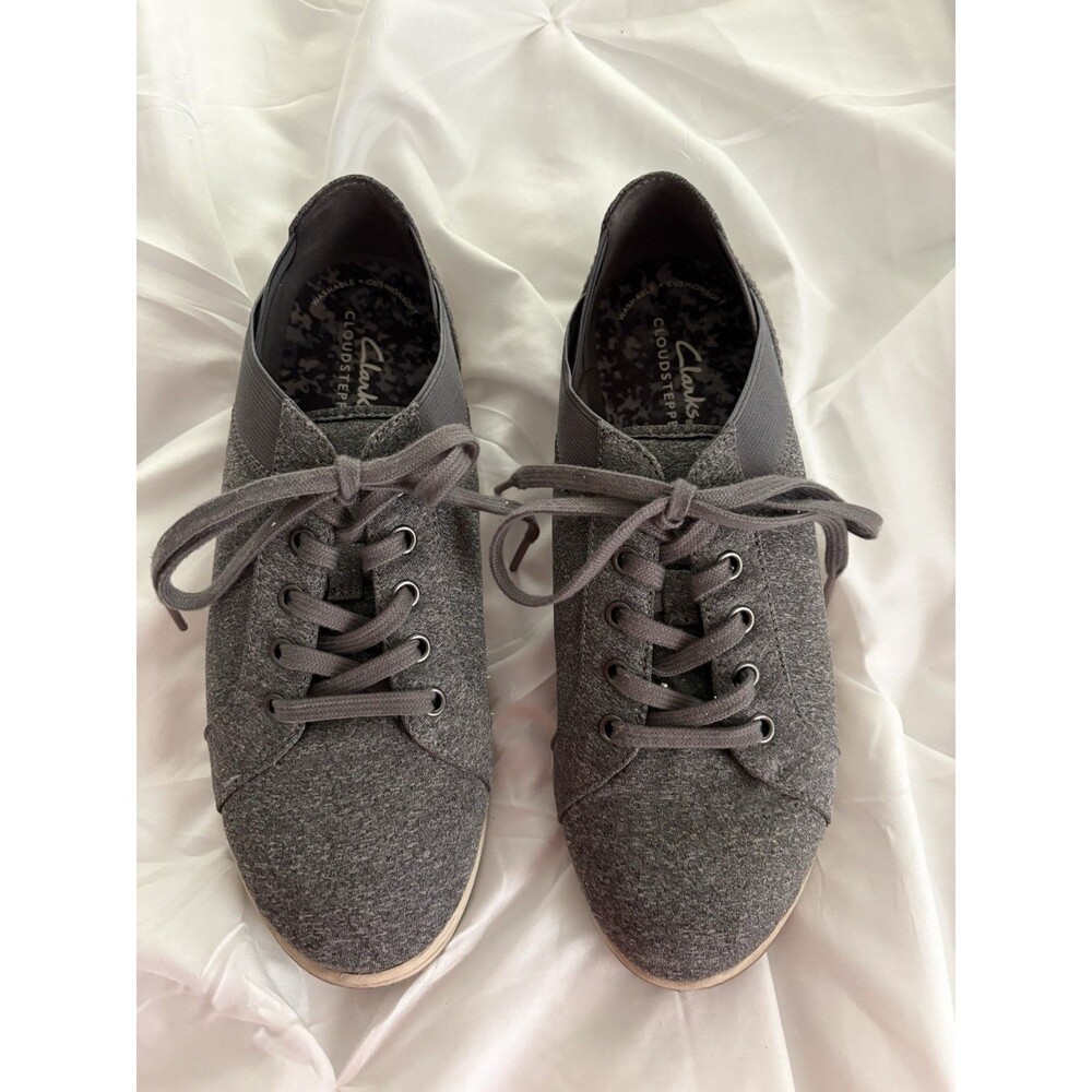 Clark’s Cloudsteppers Breeze Sky Women’s 7 M Gray Canvas Lace-Up Sneaker